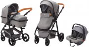 Fillikid Kinderwagen Set Panther Elite 3 in 1 Grau Melange
