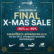 Final X-Mas Sale mit mindestens 80% Rabatt auf 1000 Markenartikel + gratis Versand bei Geomix