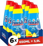 Finish Power Gel Citrus Fl&uuml;ssiges Geschirrsp&uuml;lmittel f&uuml;r die Sp&uuml;lmaschine 6 x 650 ml