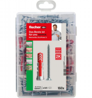 Fischer 535972 Meister-Box Wohnraum 160-teiliges D&uuml;bel- und Schrauben Set