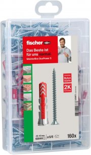 fischer MEISTER-BOX DUOPOWER + Schraube, Werkzeugkiste mit 160 D&uuml;beln und Schrauben