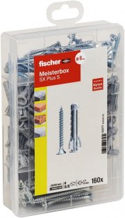 fischer MEISTER-BOX SX Plus D&uuml;bel mit Schrauben, D&uuml;belbox mit 160 Teilen