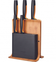 Fiskars 1057552 Bambus Design-Messerblock mit 5 Messern
