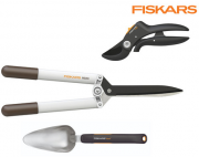Fiskars 3-teiliges Gartenset mit Pflanzenschaufel, Hecken- & Gartenschere