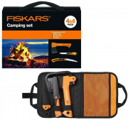 Fiskars Camping Set - Beil X5 Hands&auml;ge SW73 Universalmesser inkl. Tragetasche