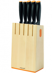 Fiskars Functional Form Messerblock aus Holz mit 5 Messern
