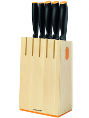Fiskars Functional Form Messerblock aus Holz mit 5 Messern