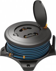 Fiskars Schlauchtrommel Solid M mit 20 Meter Schlauch, Schlauchd&uuml;se und Schlauchanschl&uuml;sse