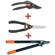 Fiskars Set mit Astschere L74 +Rosenschere P26 + Heckenschere HS10