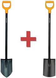 Fiskars Set mit Solid G&auml;rtnerspaten spitz und Solid G&auml;rtnerspaten rund