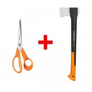 Fiskars Spaltaxt X17 im Set inklusive Classic Schere
