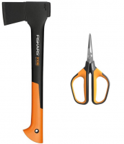 Fiskars X10-S Universalaxt + Fiskars SP15 Universalgartenschere