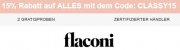 Flaconi: 15% auf alle nicht reduzierten Artikel