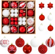 Flow fire 44-teiliges Plastik Christbaumkugeln Set