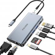 FOLODA 8-in-1 4K USB C Dockingstation mit Ethernet