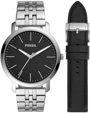 Fossil BQ2466SET Luther Herrenuhr Set Edelstahl mit Wechselband