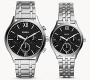 Fossil BQ2469SET Set mit Fenmore Midsize Multifunktion Edelstahl Damenuhr und Herrenuhr 