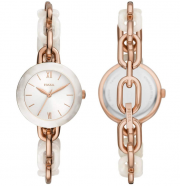 Fossil BQ3622 Ebry Bicolor Edelstahl/Acetat Damenuhr