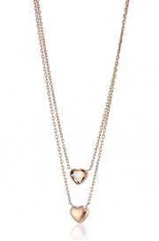 Fossil Damen-Ketten Convertible Double Heart Rose Gold-Tone Necklace