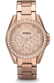 Fossil ES2811 Damen Analog Quarz Uhr mit Edelstahl Armband