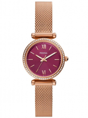 Fossil ES5011 Carlie Damenuhr Edelstahlarmband ros&eacute;goldfarben