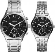 Fossil Fenmore BQ2469SET Edelstahl Herren- und Damenuhr