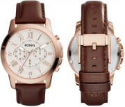 Fossil FS4991 Herrenuhr Grant Leder Braun
