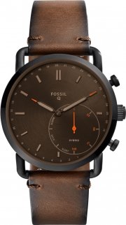 Fossil FTW1149 Herren Hybrid Smartwatch Commuter Leder Dunkelbraun