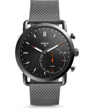 Fossil FTW1161 Q Commuter Herren Hybrid Smartwatch Edelstahl Grau