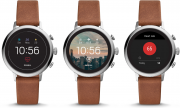 Fossil FTW6014 Damen Digital Smart Watch mit Leder Armband