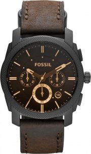 Fossil Herren Chronograph Quarz Uhr mit Leder Armband FS4656