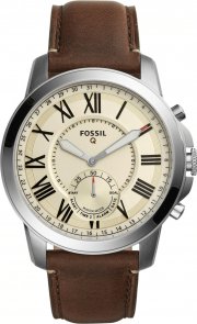 Fossil Q Grant FTW1118 Herren Hybrid Smartwatch Leder Dunkelbraun