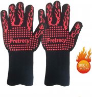 Fretrecy Grillhandschuhe Hitzebest&auml;ndige bis zu 800 &deg; C