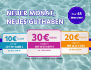 F&uuml;r 2 Tage 10 &euro;, 20 &euro; oder 30 &euro; Staffelrabatt auf das komplette Sortiment bei Jeans Direct