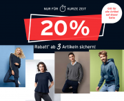 F&uuml;r 2 Tage 20% Rabatt auf Mode, Sport, Wohnen & mehr ab 3 Artikel bei Tchibo