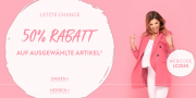 F&uuml;r 2 Tage 50% Rabatt auf ausgew&auml;hlte Artikel f&uuml;r Damen und Herren im Adler Shop