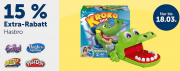 F&uuml;r nur 2 Tage 15% Extra-Rabatt auf alle Artikel der Marke Hasbro im MyToys Shop