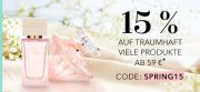 F&uuml;r nur 2 Tage 15% Rabatt auf fast alles au&szlig;er auf reduzierte Artikel und Angebote im Douglas Shop