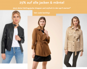 F&uuml;r nur 2 Tage 25% Rabatt alle Jacken & M&auml;ntel bei Orsay