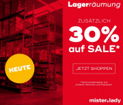F&uuml;r nur 2 Tage 30% Extra-Rabatt auf alle bereits reduzierte Artikel im Sale bei Mister Lady