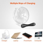 Funme Mini USB Handventilator Tragbarer Faltbarer L&uuml;fter mit Aufladbare LG 2600mAh Batterie