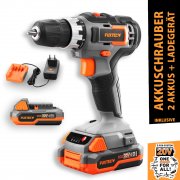FUXTEC 20V FX-E1BS20 Akku Bohrschrauber inkl. 2x 2Ah Akku, Ladeger&auml;t und Koffer