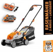 FUXTEC FX-E1RM20 Akku Rasenm&auml;her mit 2 x 2Ah Akkus und Doppel-Ladeger&auml;t