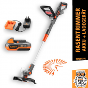 FUXTEC FX-E1RT20 20V Akku-Rasentrimmer inkl. 20V 2Ah Akku, 20V Ladeger&auml;t und 20 Ersatzklingen