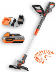 FUXTEC FX-E1RT20 Akku-Rasentrimmer + 20V 2Ah Akku + Standard-Ladeger&auml;t + 20x Ersatzklingen