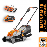 FUXTEC Set FX-E1RM20 20V Akku Rasenm&auml;her inkl. Dual-Ladeger&auml;t und 2 St&uuml;ck 2Ah Akkus