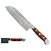 G&Uuml;DE Santoku Damastmesser (18cm) aus W&uuml;steneisenholz stark reduziert