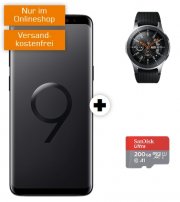Galaxy S9+ Dual-SIM + Galaxy Watch BT + SanDisk Ultra MicroSDXC 200GB nur 29&euro; + eff. gratis Tarif
