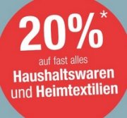 Galeria Kaufhof 20% auf Haushaltswaren + Heimtextilien