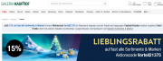 Galeria Kaufhof mit RABATTCODE Vorteil21375 15 %* Rabatt in fast allen Abteilungen sparen